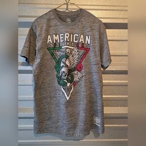 American Fighter Gray and Green Graphic Tee